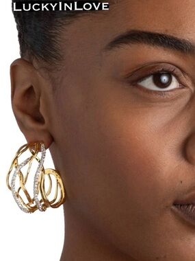 ALEXIS BITTAR • Intertwined Solanales Crystal Woven Hoop Earrings